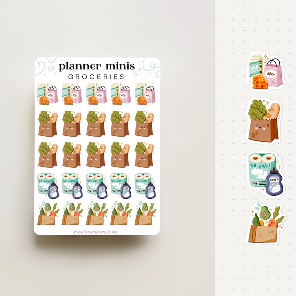 Planner Minis - Groceries | journaling stickers for your planner