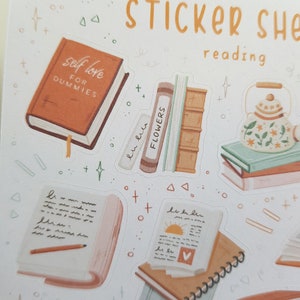 Book Bullet Journal Stickers. 
Decorative stickers, made for Bullet Journals, Planners, and Scrapbooks of all sizes