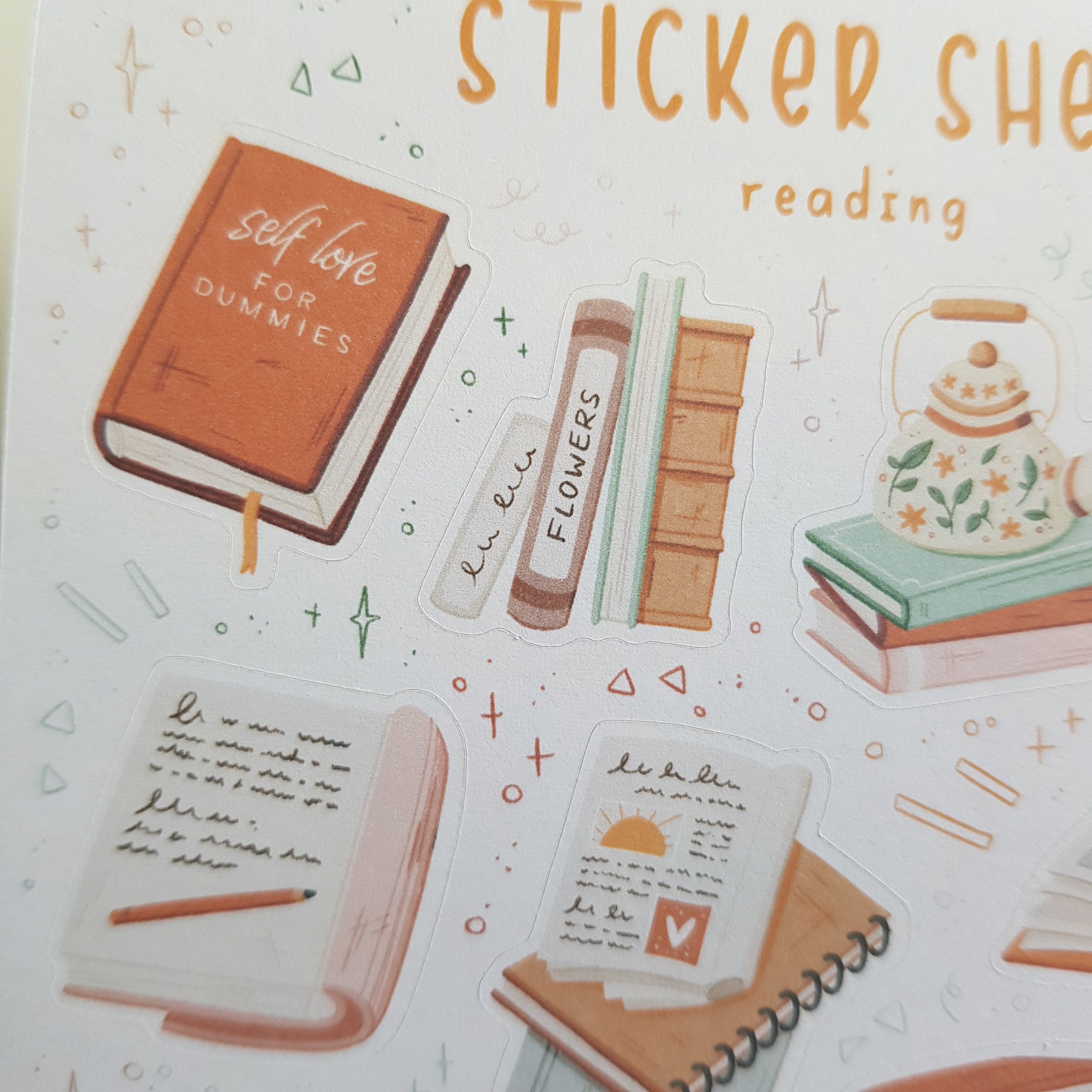 Sticker Sheet Reading Bullet Journal Stickers Planner | Etsy