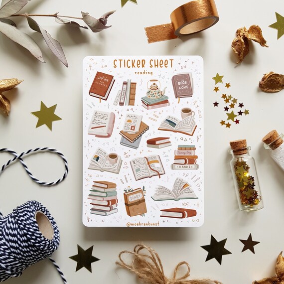 Sticker Sheet Reading Bullet Journal Stickers Planner | Etsy