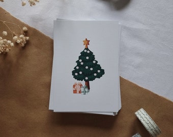 Postcard - Tree | A6 Postcard, Greeting Card, Winter, Cute Postcard, Thank you Card, Penpal, Christmas, Gift, Cute Snowman