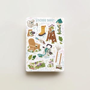 Feuille d'autocollants - Garden Bliss | autocollants de journal, calendrier, autocollants d'agenda, autocollants de scrapbooking, plantes, illustration, printemps, jardinage
