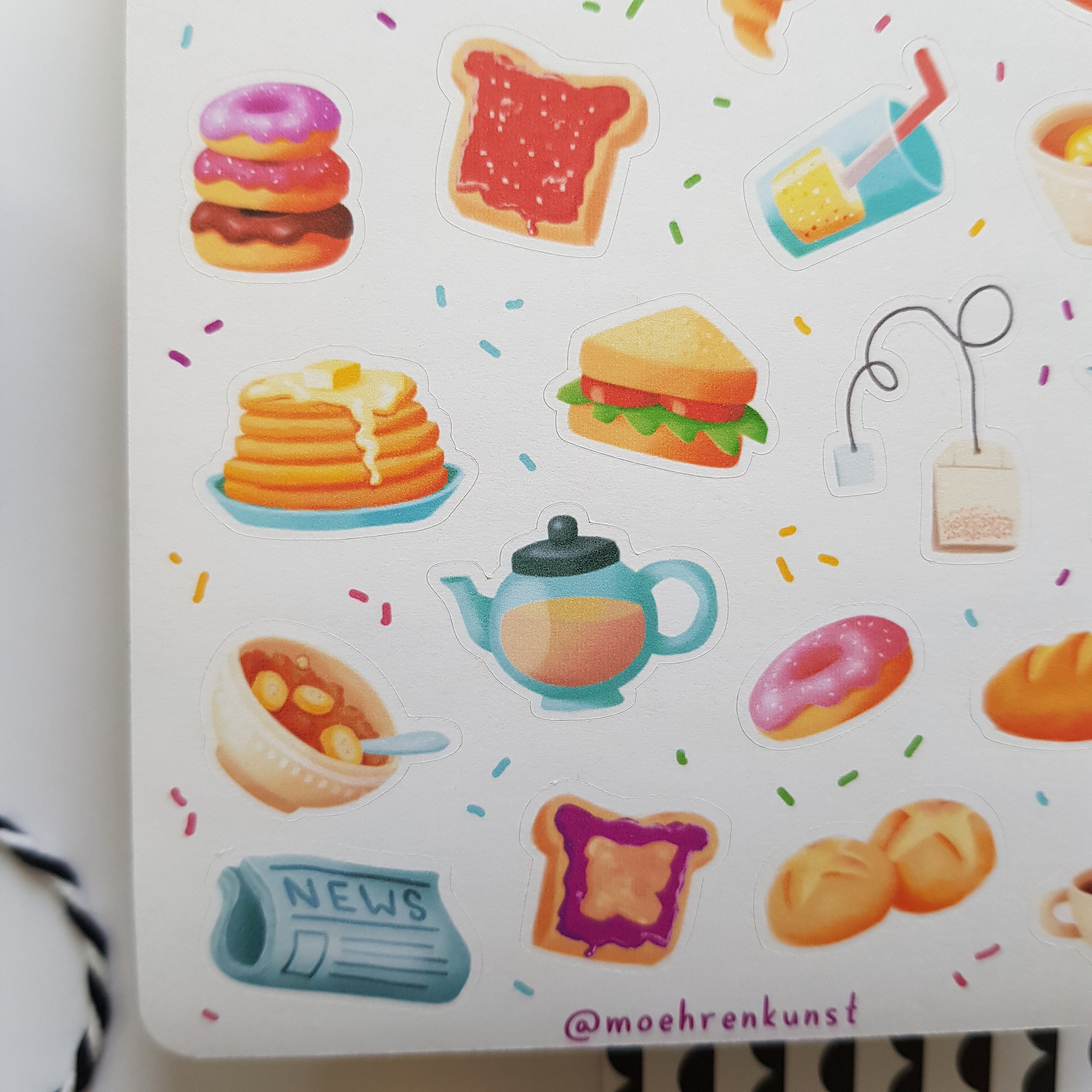 Planner Accessories Bread Sticker Set Bullet Journal Breakfast Food