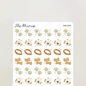 The Minis - Dog Love | journal, calendar, planner stickers, scrapbook stickers, illustration, productivity, tiny stickers, to-do's, chores