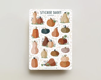 Sticker Sheet - Pumpkins | journal stickers, calendar, planner stickers, scrapbook stickers, fall stickers, autumn stickers, pumpkins