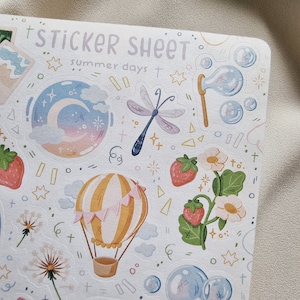 Sticker Sheet Summer Days journal stickers, calendar, planner stickers, seasonal stickers, summer stickers, cute pastel stickers, dreamy image 4