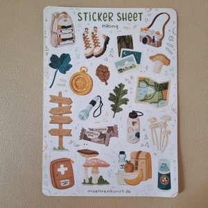 Hiking Bullet Journal Stickers. 
Decorative stickers, made for Bullet Journals, Planners, and Scrapbooks of all sizes