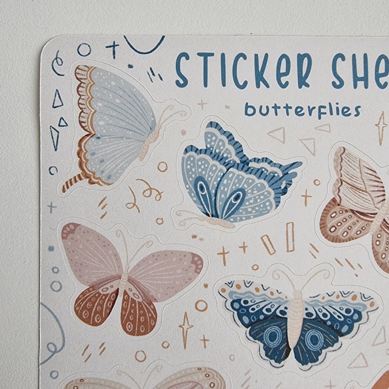 Sticker Sheet Butterflies Bullet Journal Stickers Planner Etsy