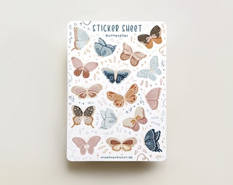 Sticker Sheet - Butterflies | journal stickers, calendar, planner stickers, seasonal stickers, summer stickers, cute stickers, animals