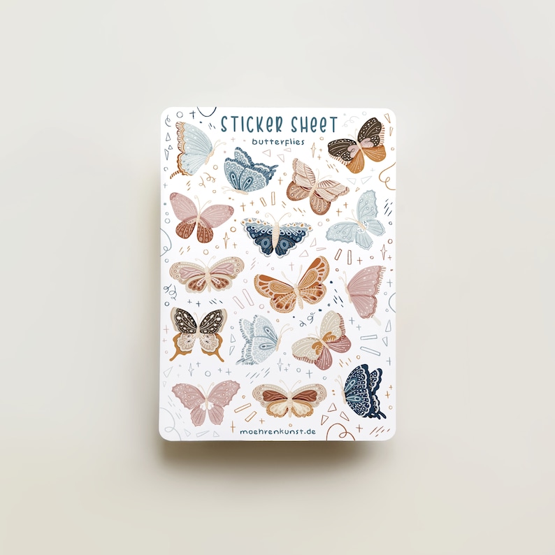 Sticker Sheet Butterflies Bullet Journal Stickers Planner Etsy