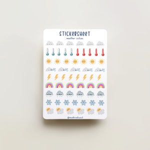 Sticker Sheet - Weather Cuties (CLEARANCE) | journaling stickers for your planner