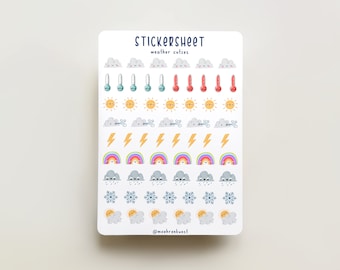 Sticker Sheet - Weather Cuties | journaling stickers for your planner