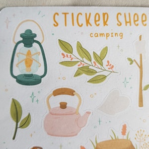 Camping Bullet Journal Stickers. 
Decorative stickers, made for Bullet Journals, Planners, and Scrapbooks of all sizes
