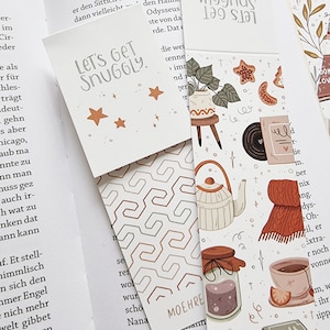 Marcapáginas - Acogedor / Marcapáginas acogedor, Plantas, Único, Libros, Lectura, Papelería, Regalo, Otoñal, Ratón de biblioteca