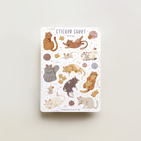 Sticker Sheet - Kitties | journaling stickers for your planner