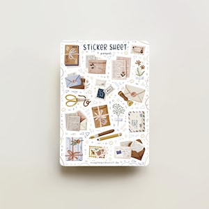 Folha de adesivos - Penpal | adesivos para diário, calendário, adesivos para planejador, adesivos para scrapbook, arte aconchegante, ilustração, artesanato