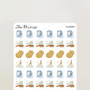 The Minis - Cleaning | journal, calendar, planner stickers, scrapbook stickers, illustration, productivity, tiny stickers, to-do's, chores
