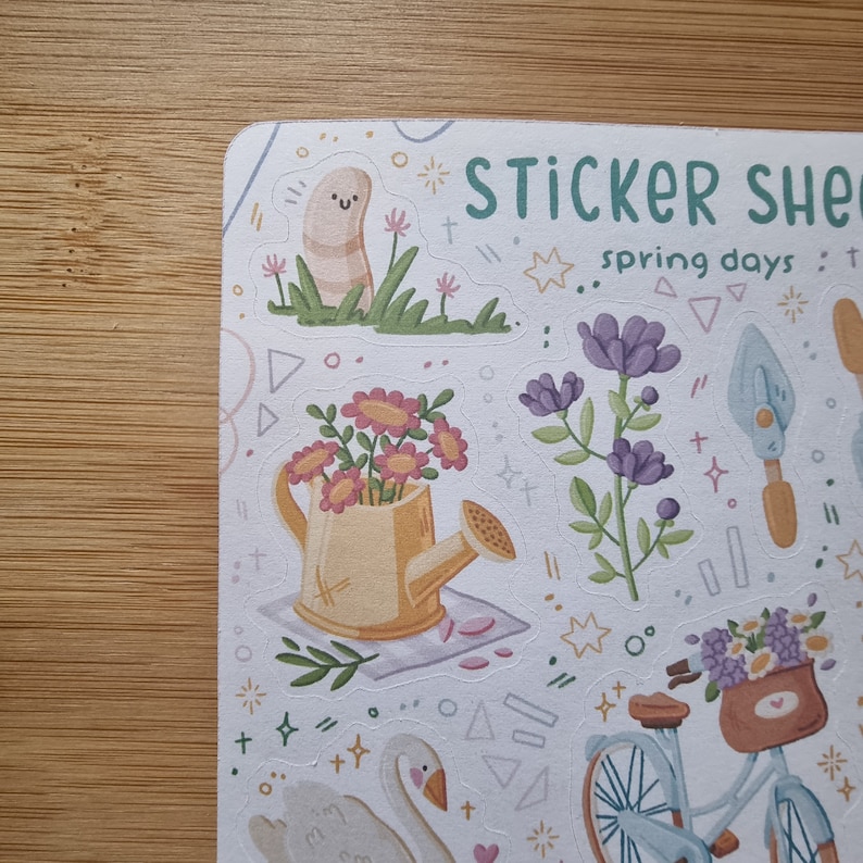 Notebook Spring Sticker Sticker Sheet - Spring Days | Journal Stickers, Calendar, Planner ...