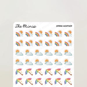 The Minis: lenteweer | dagboek, kalender, plannerstickers, plakboekstickers, illustratie, productiviteit, kleine stickers, seizoensgebonden