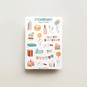 Stickervel - Gefeliciteerd met je verjaardag | Dagboekstickers voor je planner