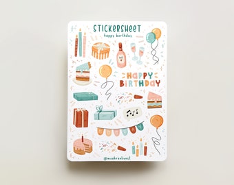 Sticker Sheet - Happy Birthday | journaling stickers for your planner