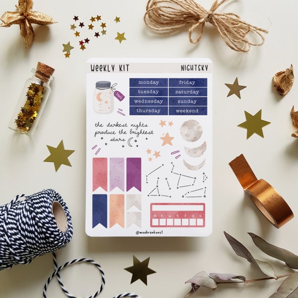 Weekly Kit - Nightsky (CLEARANCE) | journaling stickers for your planner