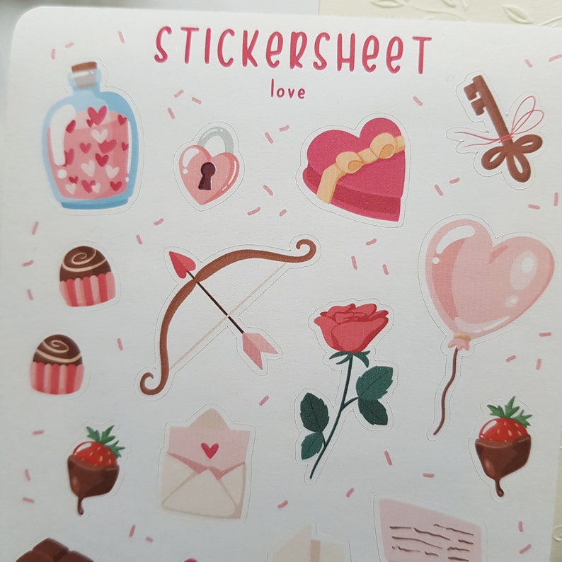 Sticker Sheet Love Bullet Journal Stickers Planner | Etsy