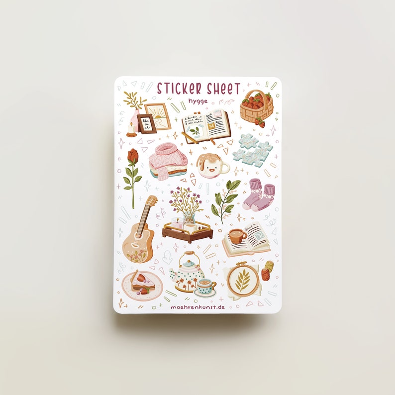 Hygge Bullet Journal Stickers. 
Decorative stickers, made for Bullet Journals, Planners, and Scrapbooks of all sizes
