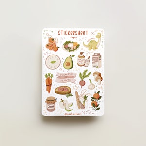 Feuille d'autocollants - Végétalien | Stickers de journalisation pour votre agenda