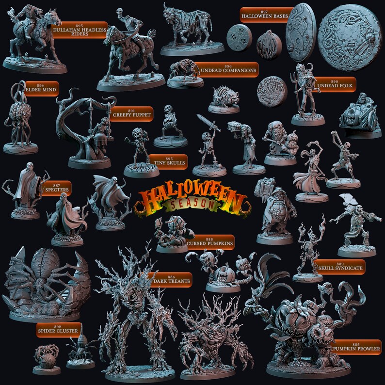 Dnd Miniatures Halloween Season Dnd Miniatures STL Dnd 3D Printable