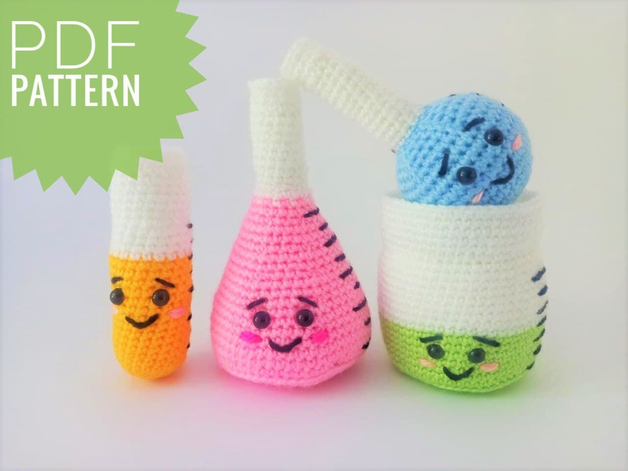 Chemistry Set Crochet. Crochet Pattern. Gift Plush Toys. Etsy