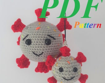 Crochet microbe pattern PDF pattern Toy bacteria Сrochet pattern virus amigurumi toy Microbe virus Crochet bacteria Quarantine gift