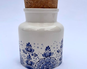 Hand-painted Delft Blue storage jar