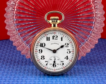 1923 Illinois Bunn Special Pocket Watch: 21 Jewel Montgomery Dial, 10K Gold Filled Case