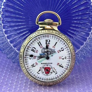 Vintage 1923 Hamilton 992 High-Grade Railroad Pocket Watch 21jewel 16size, Housed in a 14K GF “Bulldog” Case SERVICED!