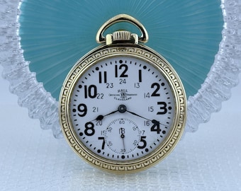 1939 Ball Hamilton Grade 999P Official Standard 21 Jewels 24 Hour Dial 10K Fortune YGF Case