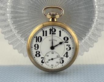 1916 Illinois Sangamo Special • 19 Jewels • Model 9 • False Bridge • Wadsworth 10K GF Case