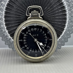 Minty Hamilton G.C.T. 4992B WW2 Military Navigation Pocket Watch 22j SERVICED! c1944