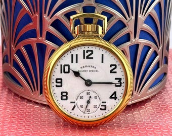 1948 Hamilton 992B Railway Special Pocket Watch: Display Mainliner GF Case