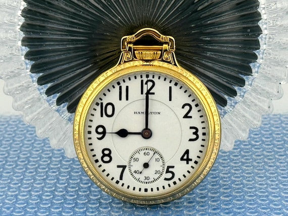 1927 Hamilton 992 Railroad Pocket Watch – 16S, 21j – BOC Display Case