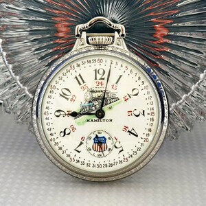 Rare Vintage 1922 Hamilton 992 High Grade Railway Special Pocket Watch 21j 16s Housed in a White GF BOC Display Case SERVICED!