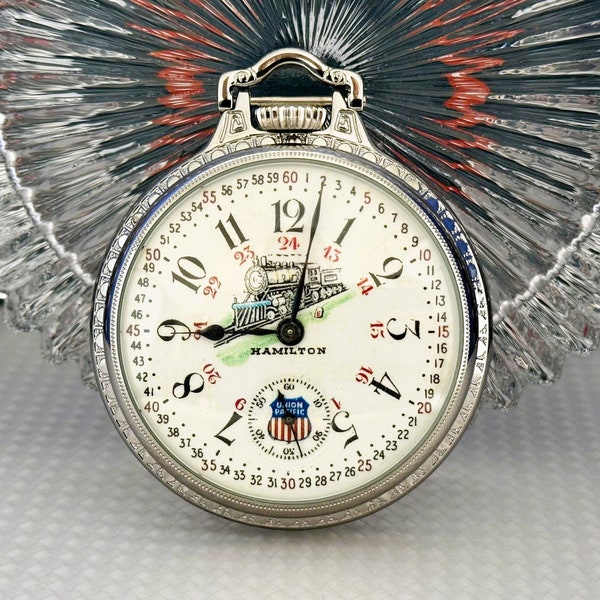 Rare Vintage 1922 Hamilton 992 High Grade Railway Special Pocket Watch 21j 16s Housed in a White GF BOC Display Case SERVICED!