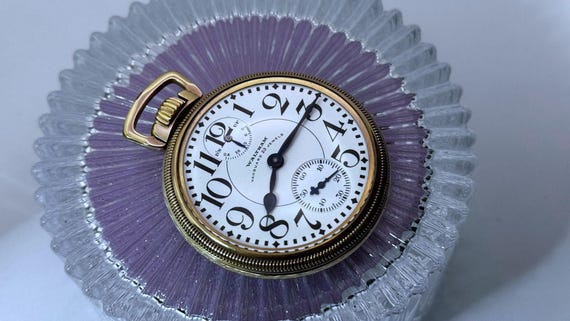 Waltham Vanguard Pocket Watch: 14K GF Mainliner C… - image 5
