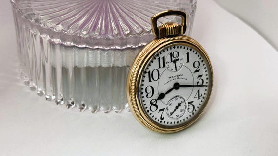 Waltham Vanguard Pocket Watch: 14K GF Mainliner C… - image 9