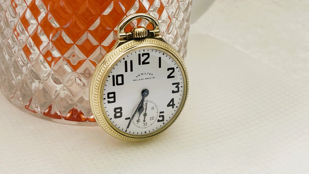 1952 Hamilton 992B Railway Special Pocket Watch 21j in a 10K Case  SERVICED!