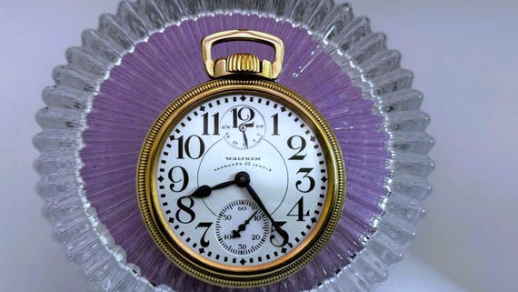 Waltham Vanguard Pocket Watch: 14K GF Mainliner C… - image 2