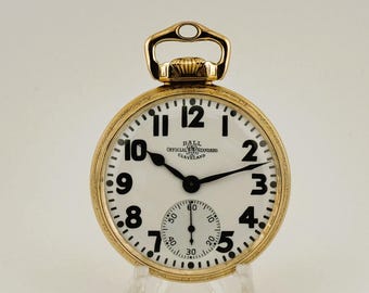 1916 Ball–Hamilton Grade 999N Railroad Pocket Watch – 16S, 23J, 10K G.F. Ball Case