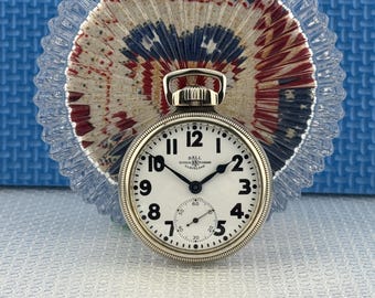 1928 Ball–Illinois “Official Standard” Grade 810 – 23 Jewels – 16 Size – Original 14K White Gold-Filled Mainliner Case