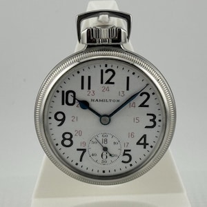 WWII Hamilton 992B Railroad Pocket Watch – 21 Jewels, 24-Hour Dial, C.1942