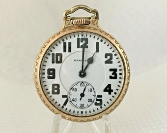 1953 Hamilton 992B Railroad Pocket Watch 21j 16s Housed in 10K G.F. Bar over Crown Case